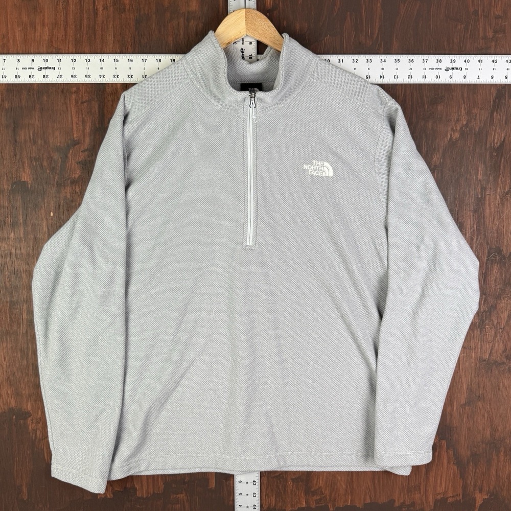 THE NORTH FACE Textured Cap Rock ¼ Zip Pullover Sweatshirt Light Gray Men's 2XL